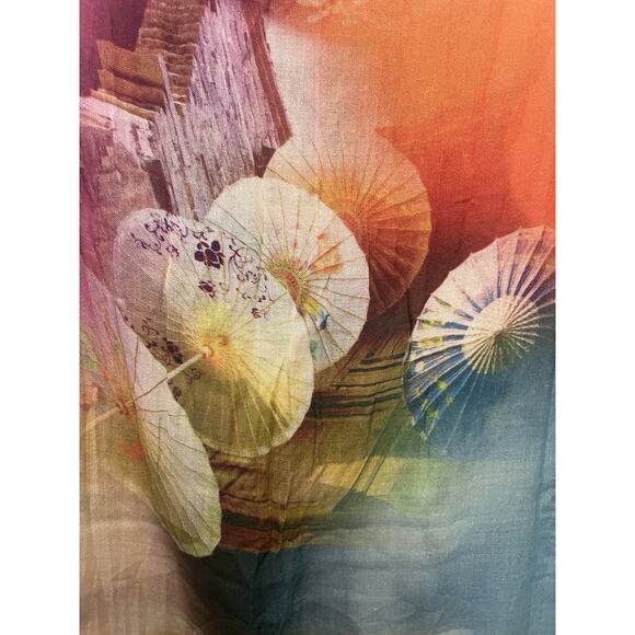 Rare Unique VOMDIR Long Scarf Wrap Umbrellas Colorful Japan - Picture 5 of 12